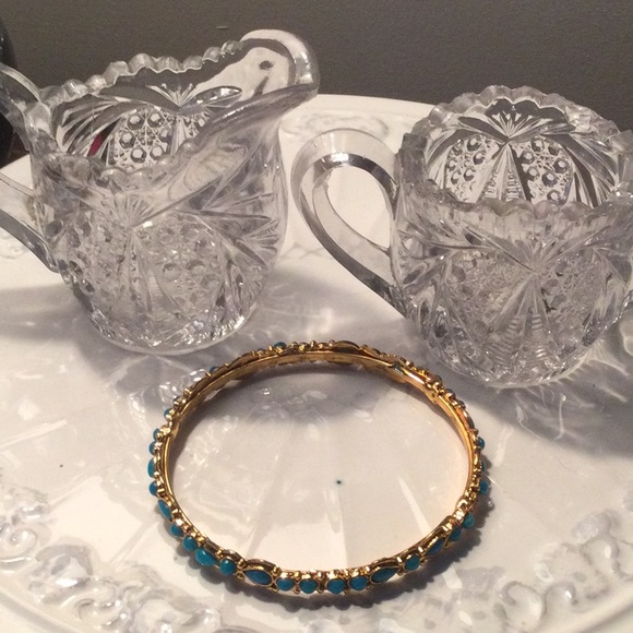 Crystal cream and sugar set miniature